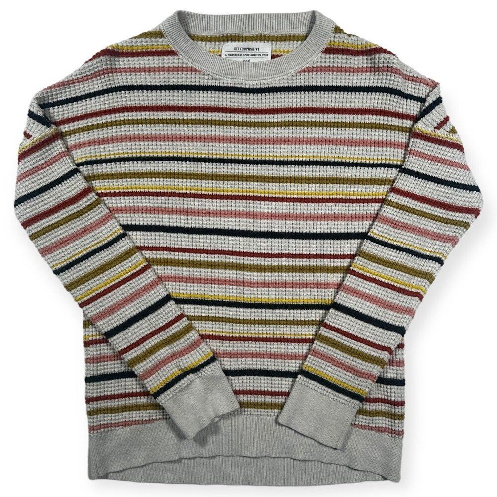 REI Co-op‎ Women's XS Wallace Lake Striped Waffle Sweater multicolor